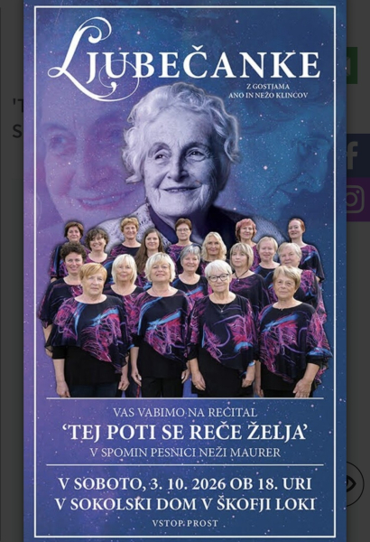 Recital v spomin pesnici Neži Maurer